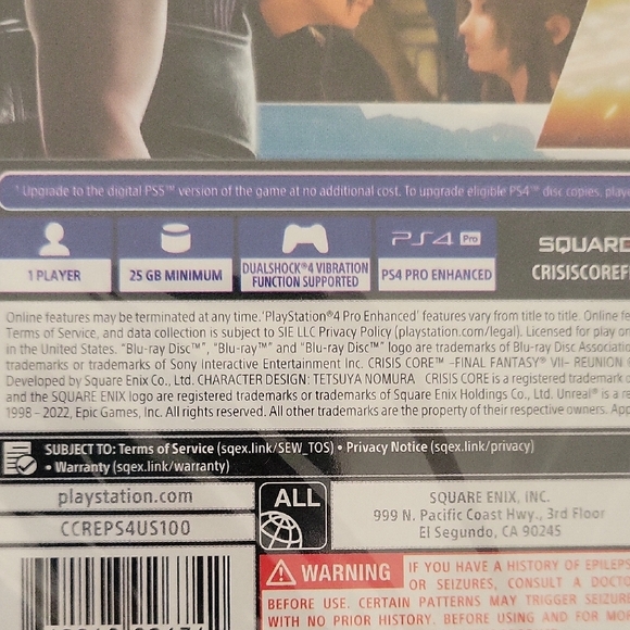 Crisis Core: Final Fantasy VII Reunion for PS4 - Blue by - Picture 5 of 5